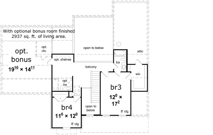 Upper/Second Floor Plan: 86-130