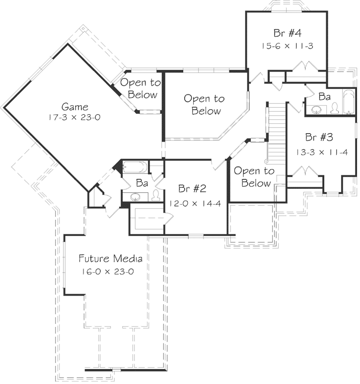 Upper/Second Floor Plan: 86-163