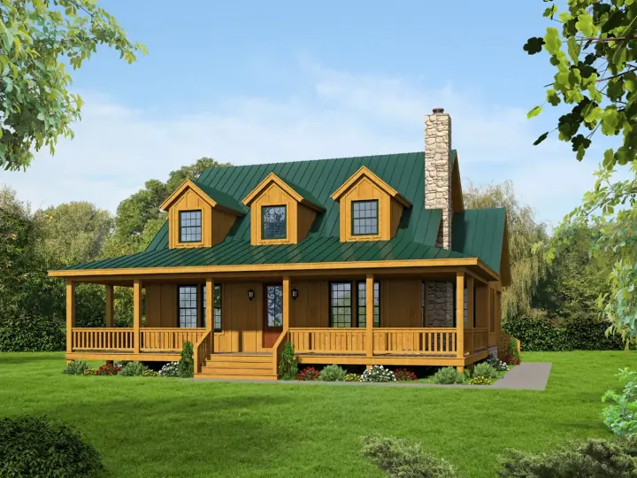 Farmhouse house plans 87-122 - front exterior, 1,990 sq ft, 3 bed, 3 bath house plans | Monster House Plans