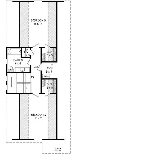 Upper/Second Floor Plan: 87-125