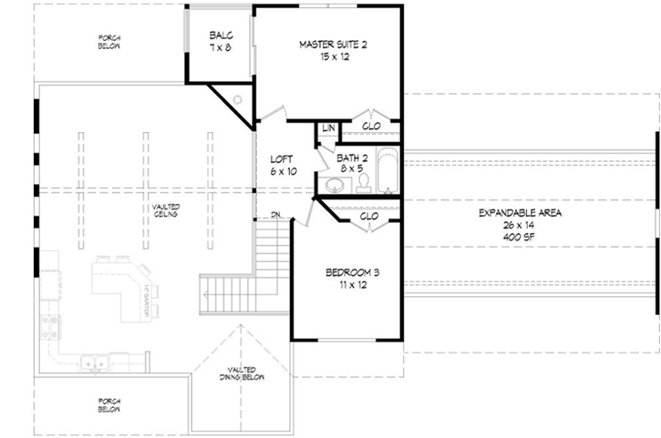 Upper/Second Floor Plan: 87-135