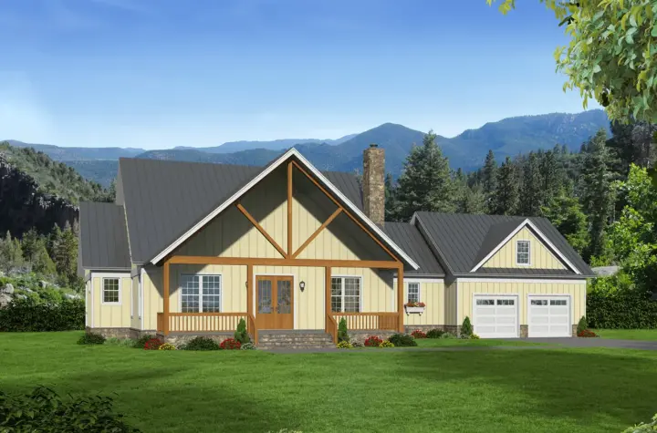 Country house plans 87-142 - front exterior, 2,700 sq ft, 3 bed, 2 bath house plans | Monster House Plans