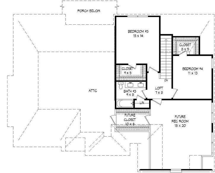 Upper/Second Floor Plan: 87-144