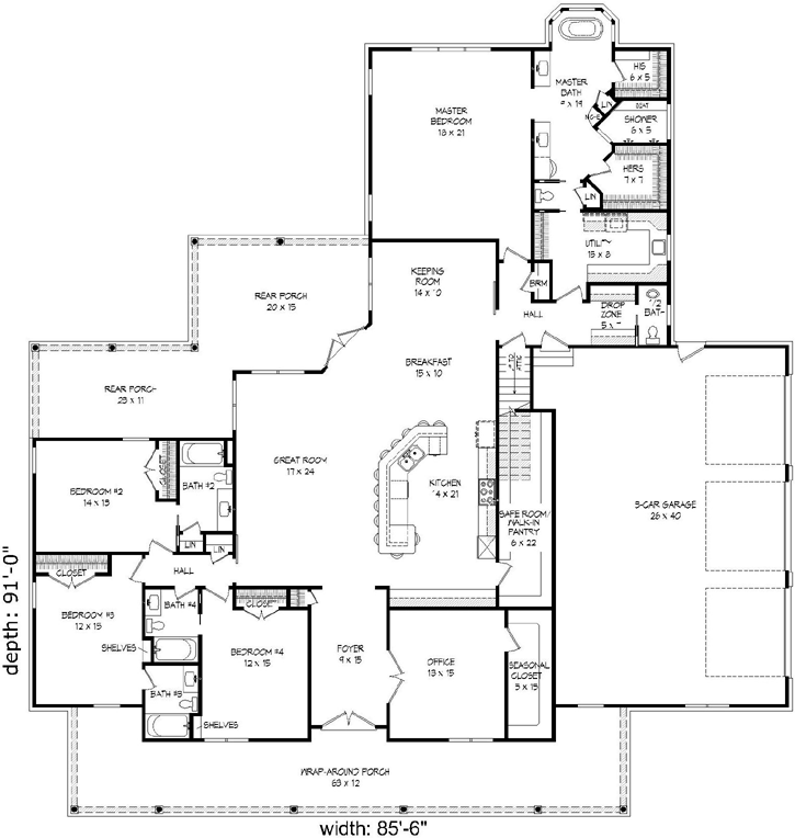 Main Floor Plan: 87-153