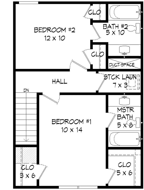 Upper/Second Floor Plan: 87-163