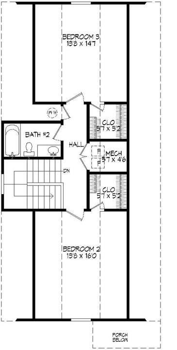 Upper/Second Floor Plan: 87-173