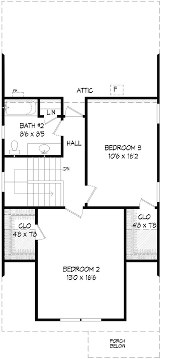 Upper/Second Floor Plan: 87-175