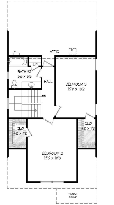Upper/Second Floor Plan: 87-176