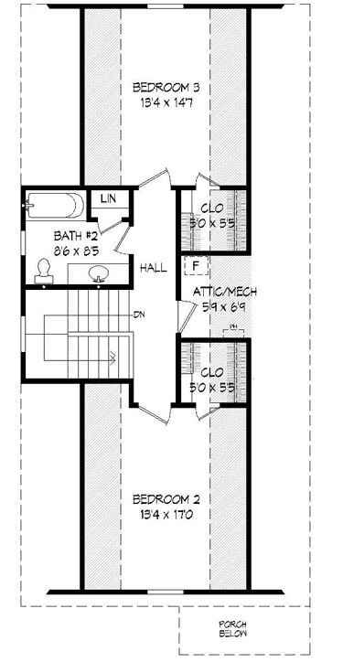 Upper/Second Floor Plan: 87-177