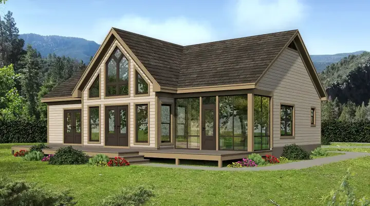 Traditional house plans 87-186 - front exterior, 1,273 sq ft, 2 bed, 2 bath house plans | Monster House Plans