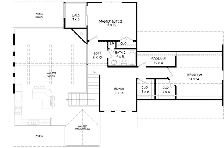 Upper/Second Floor Plan: 87-190