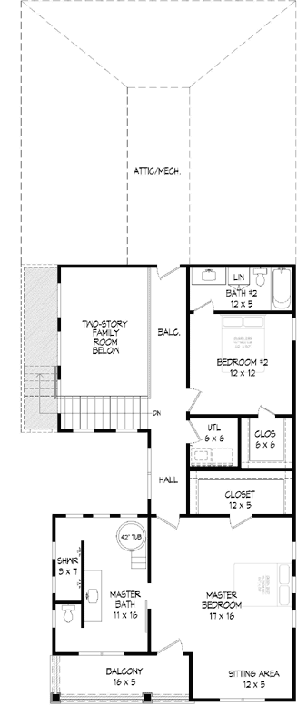 Upper/Second Floor Plan: 87-196