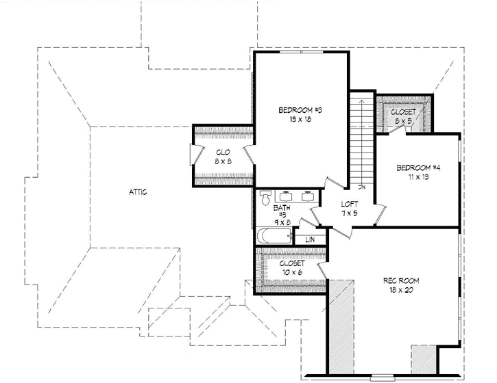 Upper/Second Floor Plan: 87-206