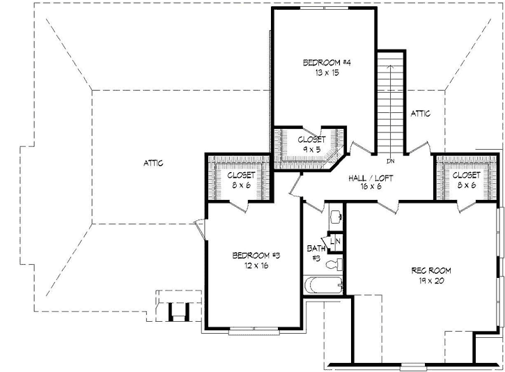 Upper/Second Floor Plan: 87-208