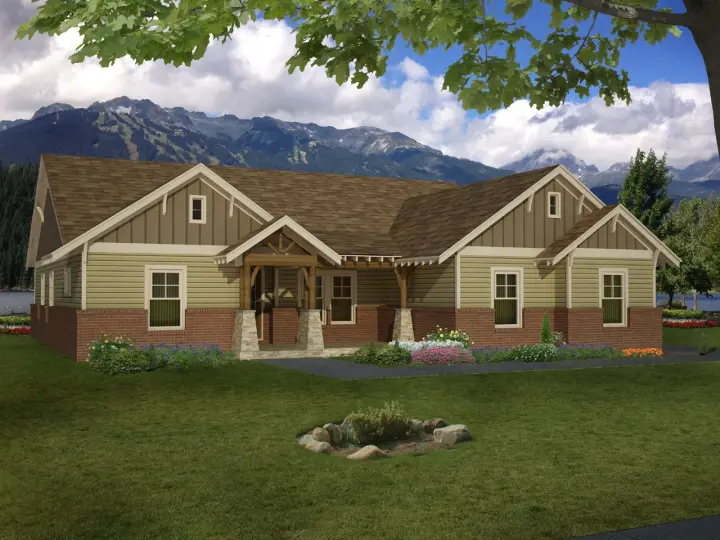 Craftsman house plans 87-216 - front exterior, 2,316 sq ft, 3 bed, 2 bath house plans | Monster House Plans