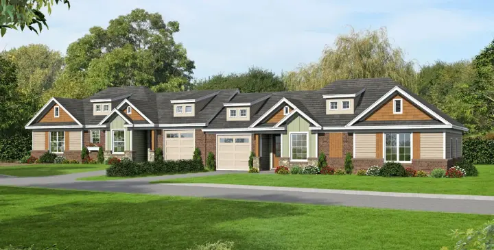 Bungalow house plans 87-222 - front exterior, 2,456 sq ft, 4 bed, 4 bath house plans | Monster House Plans