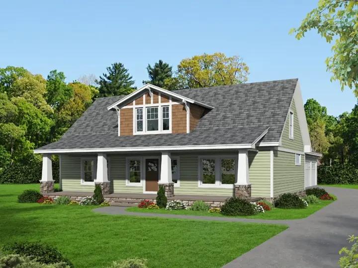Craftsman house plans 87-223 - front exterior, 2,461 sq ft, 3 bed, 2 bath house plans | Monster House Plans