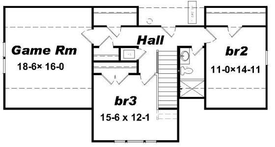 Upper/Second Floor Plan: 87-223