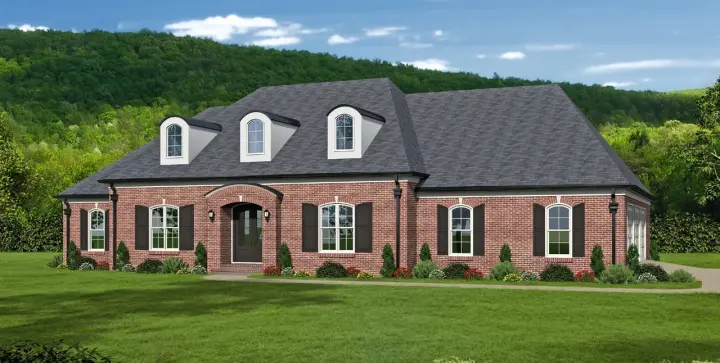 French Country house plans 87-241 - front exterior, 5,444 sq ft, 4 bed, 6 bath house plans | Monster House Plans