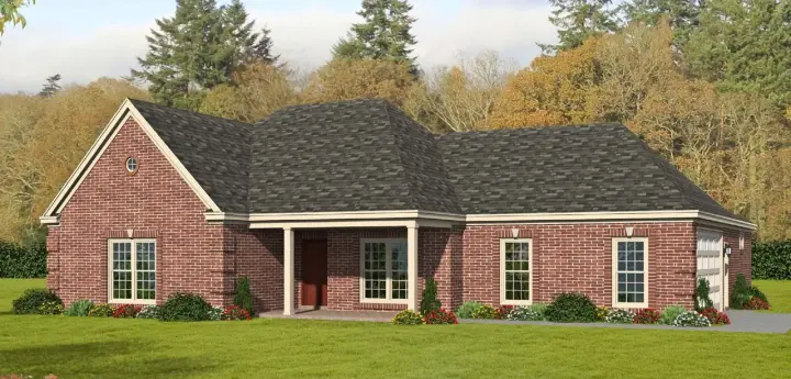 Traditional house plans 87-251 - front exterior, 2,098 sq ft, 3 bed, 2 bath house plans | Monster House Plans