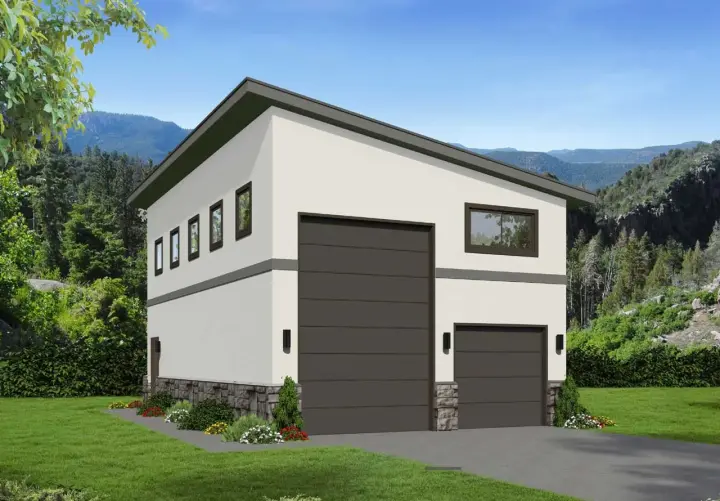Modern house plans 87-262 - front exterior, 1,133 sq ft, 0 bed, 0 bath house plans | Monster House Plans