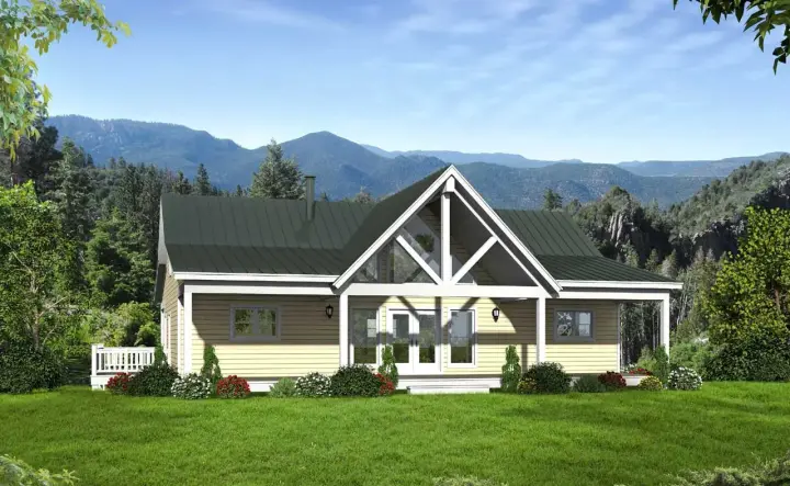 Country house plans 87-267 - front exterior, 1,531 sq ft, 2 bed, 2 bath house plans | Monster House Plans