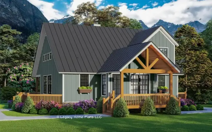 Country house plans 87-285 - front exterior, 1,900 sq ft, 3 bed, 2 bath house plans | Monster House Plans