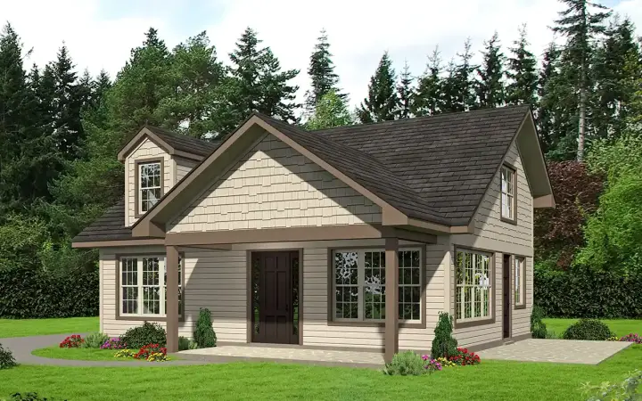 Craftsman house plans 87-289 - front exterior, 1,435 sq ft, 1 bed, 2 bath house plans | Monster House Plans