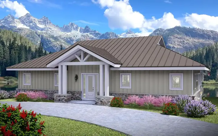 Craftsman house plans 87-294 - front exterior, 2,390 sq ft, 3 bed, 2 bath house plans | Monster House Plans