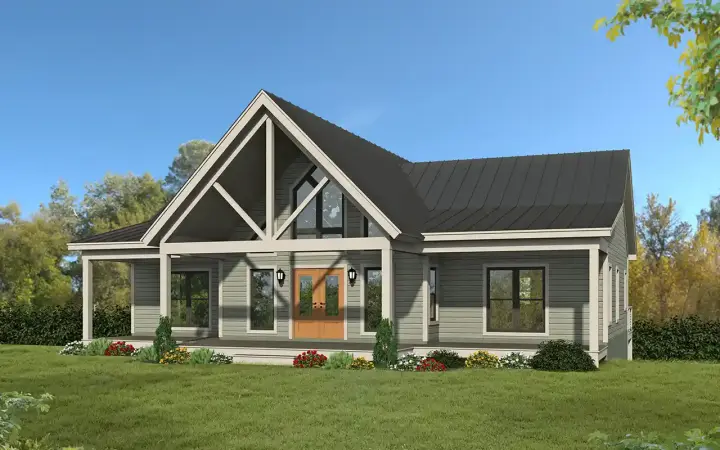 Country house plans 87-306 - front exterior, 2,970 sq ft, 2 bed, 2 bath house plans | Monster House Plans