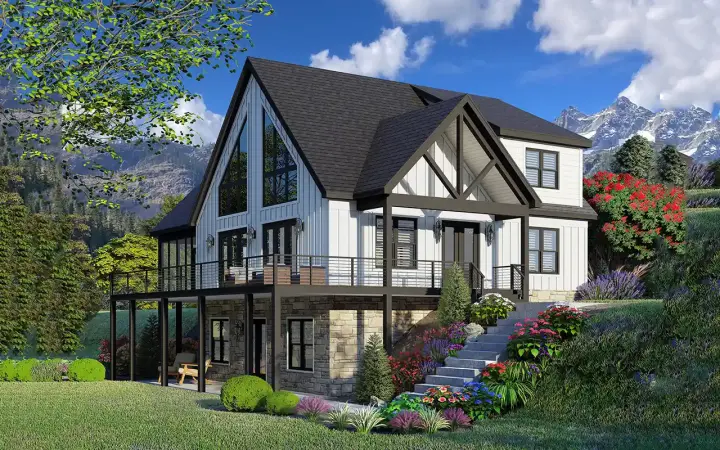 Craftsman house plans 87-318 - front exterior, 2,043 sq ft, 3 bed, 2 bath house plans | Monster House Plans