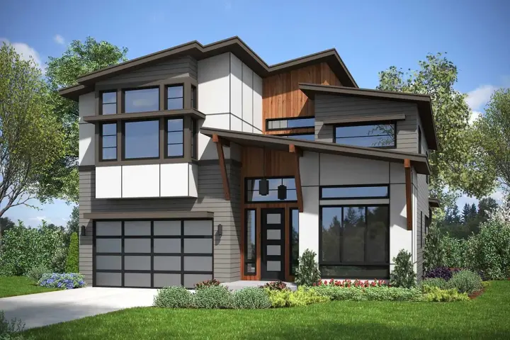 Contemporary house plans 88-1025 - front exterior, 3,633 sq ft, 5 bed, 3 bath house plans | Monster House Plans
