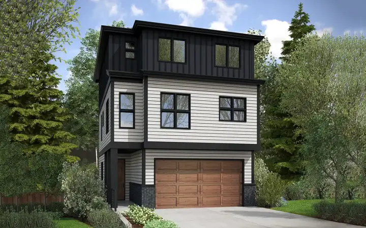 Modern house plans 88-1035 - front exterior, 2,058 sq ft, 4 bed, 3 bath house plans | Monster House Plans