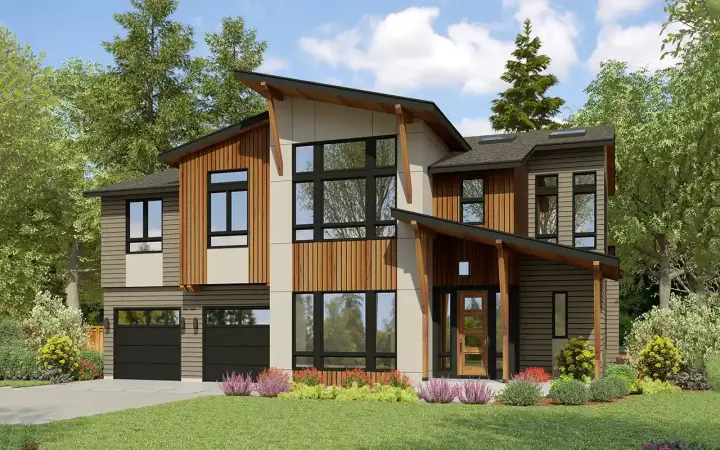 Contemporary house plans 88-1040 - front exterior, 3,999 sq ft, 5 bed, 4 bath house plans | Monster House Plans