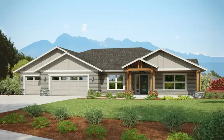 Craftsman house plans 88-1041 - front exterior, 2,265 sq ft, 2 bed, 2 bath house plans | Monster House Plans