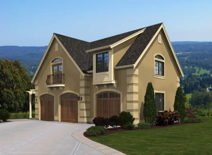 European house plans 88-106 - front exterior, 1,035 sq ft, 2 bed, 1 bath house plans | Monster House Plans