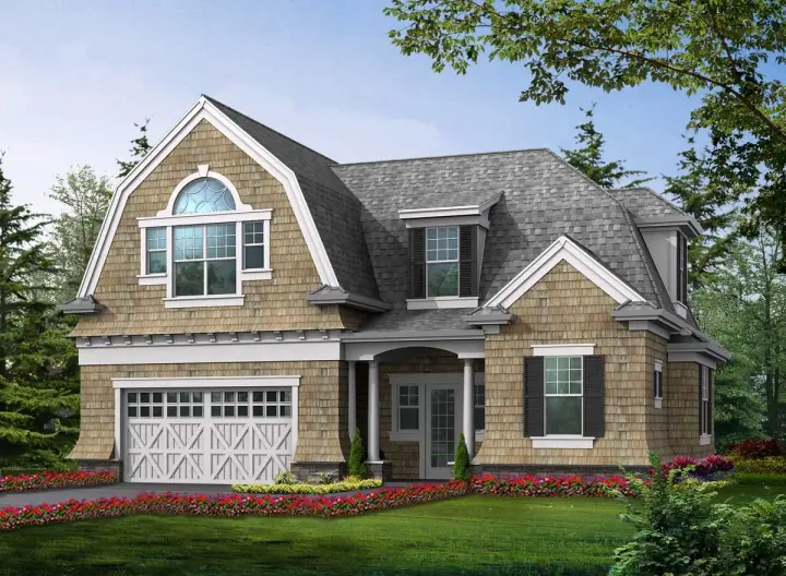 Hampton house plans 88-109 - front exterior, 1,285 sq ft, 1 bed, 1 bath house plans | Monster House Plans