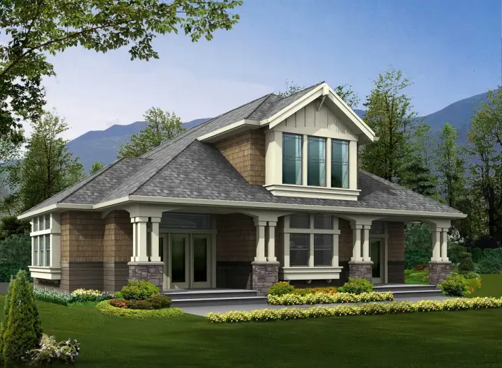 Craftsman house plans 88-116 - front exterior, 2,061 sq ft, 3 bed, 2 bath house plans | Monster House Plans