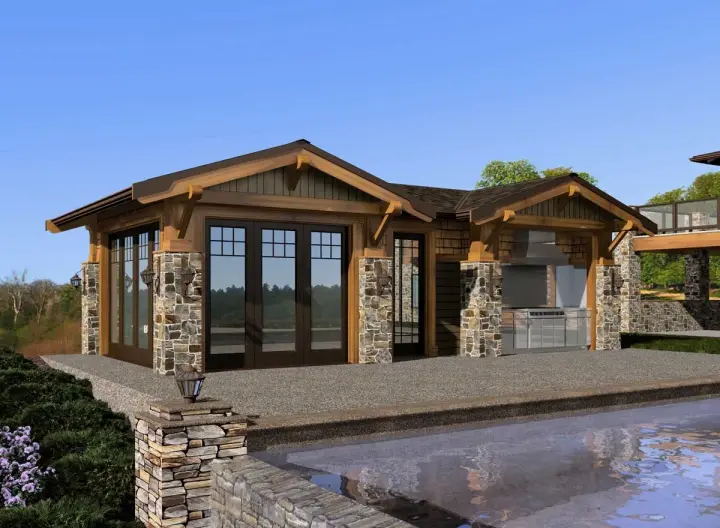 Craftsman house plans 88-120 - front exterior, 500 sq ft, 0 bed, 1 bath house plans | Monster House Plans