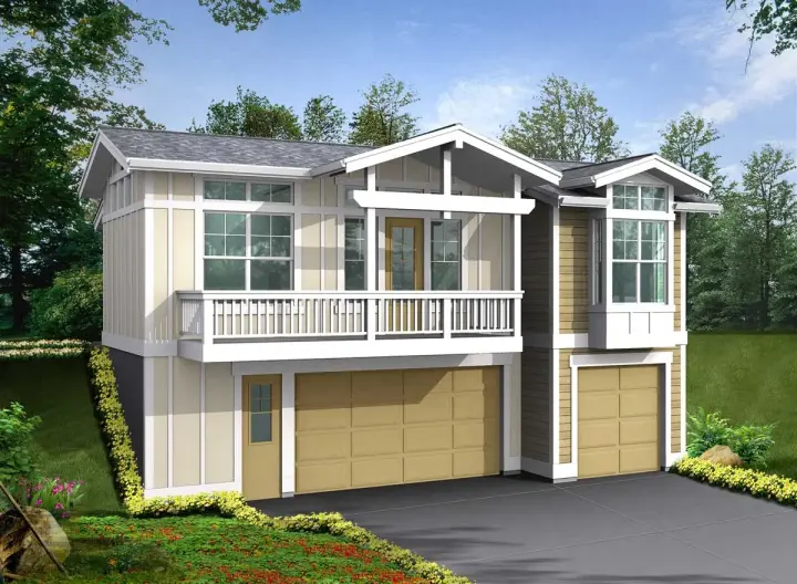 Cottage house plans 88-128 - front exterior, 850 sq ft, 1 bed, 1 bath house plans | Monster House Plans