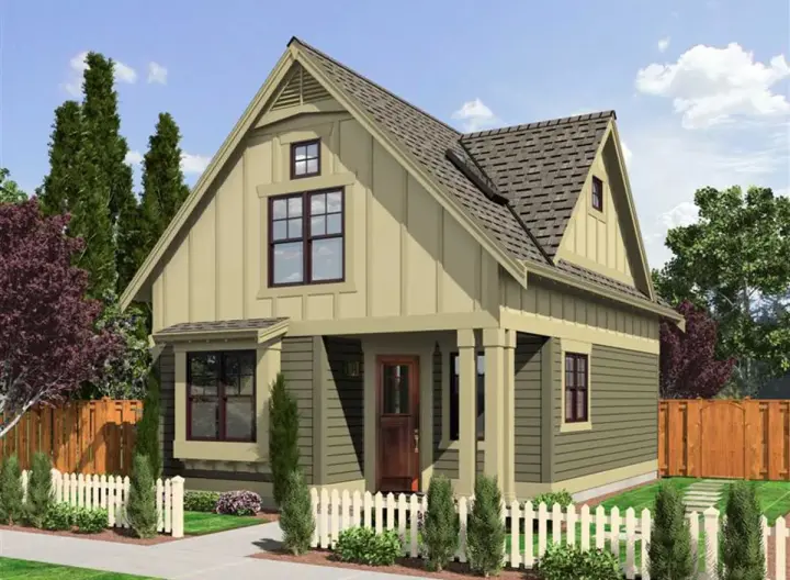 Bungalow house plans 88-136 - front exterior, 1,113 sq ft, 2 bed, 2 bath house plans | Monster House Plans