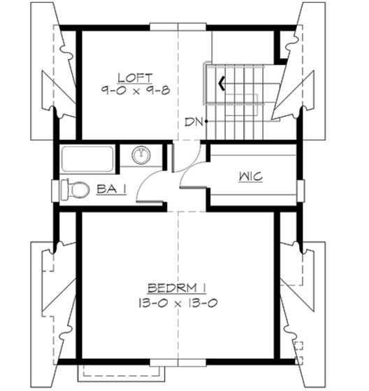 Upper/Second Floor Plan: 88-136