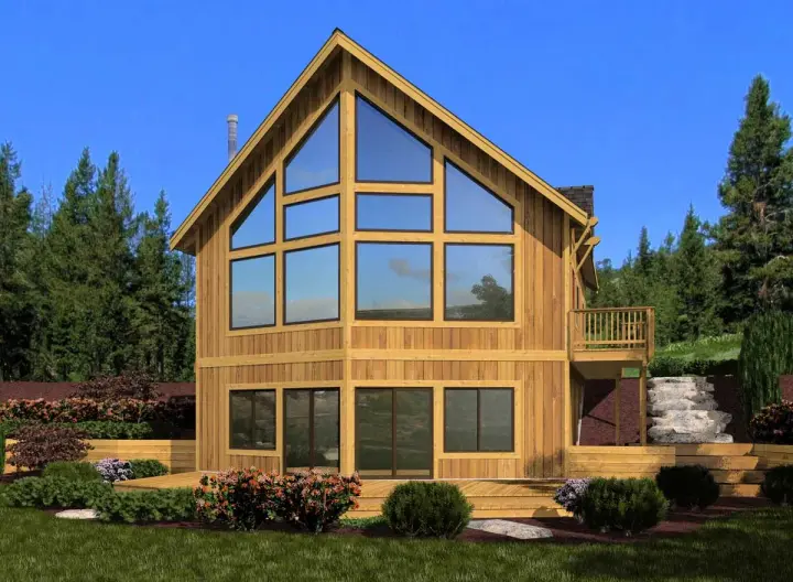 Contemporary house plans 88-140 - front exterior, 1,450 sq ft, 3 bed, 2 bath house plans | Monster House Plans