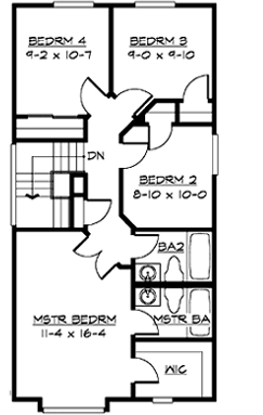 Upper/Second Floor Plan: 88-144