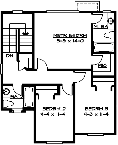Upper/Second Floor Plan: 88-145