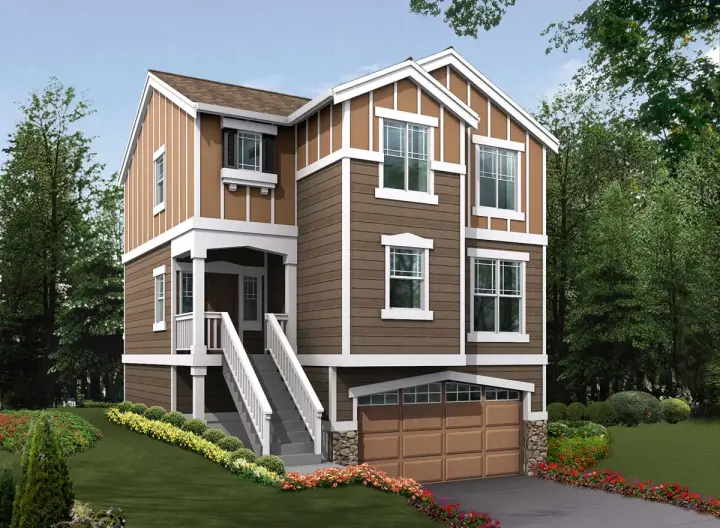Traditional house plans 88-146 - front exterior, 1,495 sq ft, 3 bed, 2 bath house plans | Monster House Plans