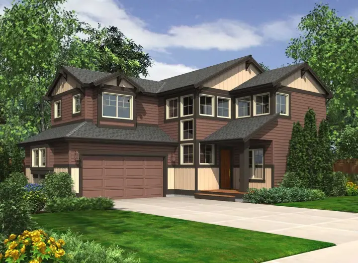 Northwest house plans 88-147 - front exterior, 1,508 sq ft, 3 bed, 2 bath house plans | Monster House Plans