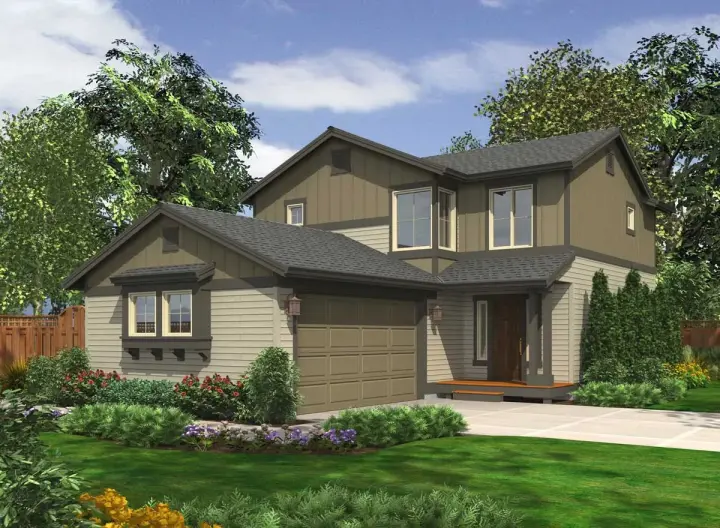 Northwest house plans 88-150 - front exterior, 1,528 sq ft, 3 bed, 2 bath house plans | Monster House Plans