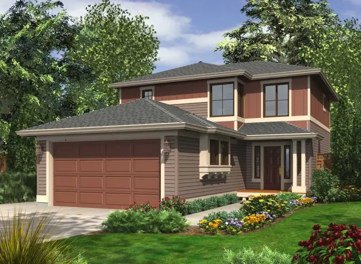 Northwest house plans 88-151 - front exterior, 1,528 sq ft, 3 bed, 2 bath house plans | Monster House Plans