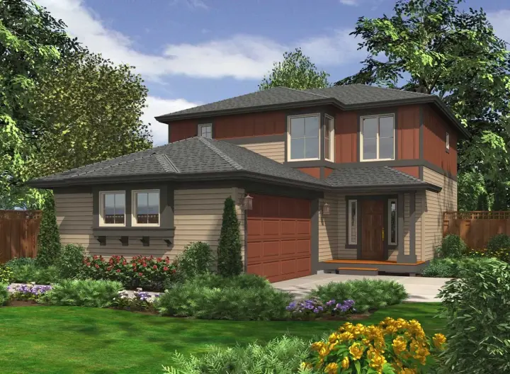 Northwest house plans 88-152 - front exterior, 1,528 sq ft, 3 bed, 2 bath house plans | Monster House Plans